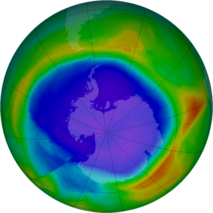 Antarctic ozone map for 17 September 1999
